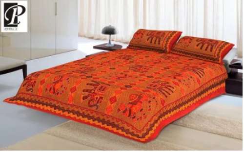 kantha Work Pure Cotton bed sheet 
