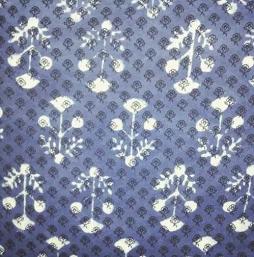 Cotton Blue Printed Fabric  by Sonava Printers