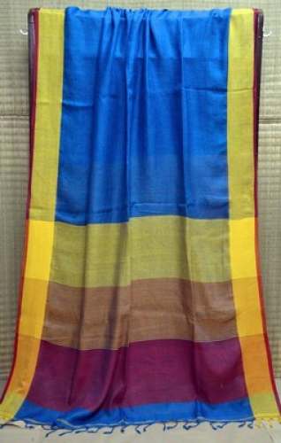 Designer Multi color Linen saree by Balaram saha