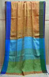 Handloom Linen Multi color saree