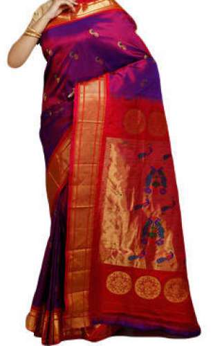 Kalakshetra Paithani pure amla paithani saree