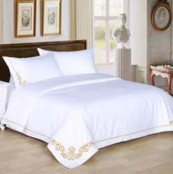 Luxury Hotel White Designer Bed Sheet