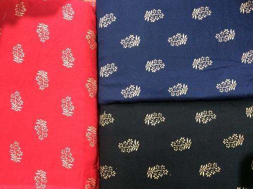 Rayon Gold Printed Fabric