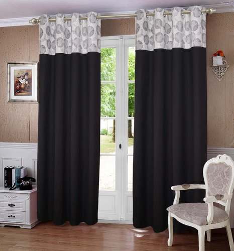 black home door curtain
