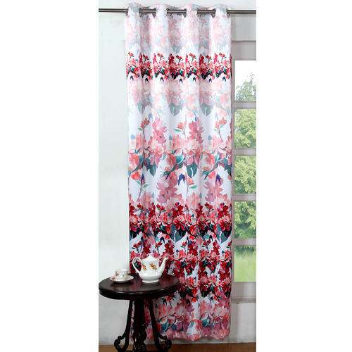 floral print window curtain