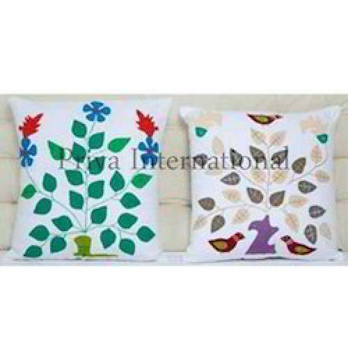 Applique Patch Work Pillow Cover by Priva International