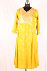 Partywear Kurti with Brocade Yoke 