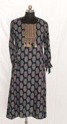 Rayon Kurti with Zari Embroidered 