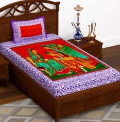 Single Designer Cotton Bed Sheet For Home