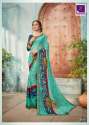 Geo Printed Jacquard Border Sarees thumb 2