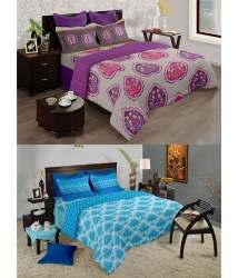 double cotton floral bed sheet