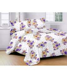 floral print white bed spread