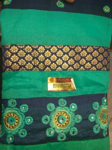 Fancy Cotton Embroidered work Saree by Kailash Cloth Centre