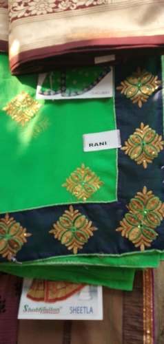New Arrival Of Green Embroidered Saree  by Kailash Cloth Centre