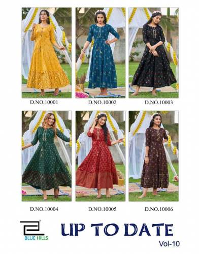 Blue Hills Up To Date Vol 10  Long Cotton Kurti 