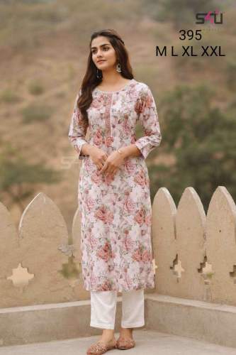  S4u 395 Printed Straight Kurti by Shivali