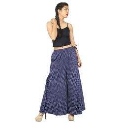 Blue Printed Cotton Palazzo