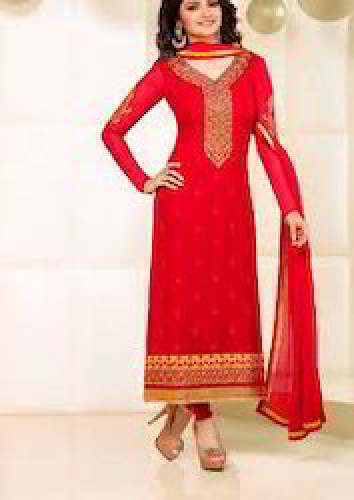 Party wear Red Churidar Suit  by Rangriti Creation