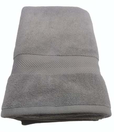 Cotton Grey Bath Towel by Galaxy Impex