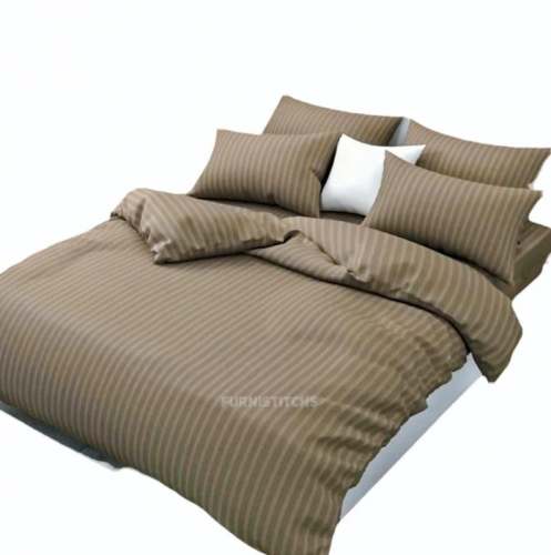 Hotel Brown Strip Bed Sheet by Galaxy Impex