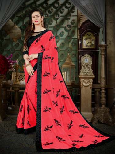 Fancy  Embroidered Georgette Saree by Glam Elegance
