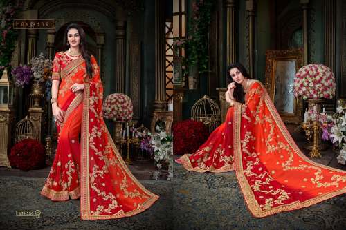 georgette Sarees Orange 