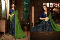 Navy Blue Georgette Saree