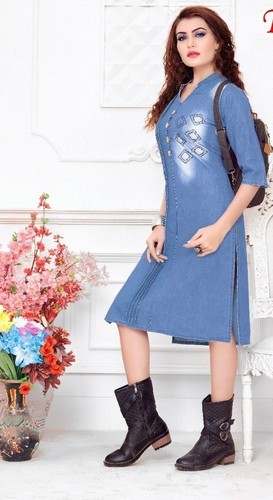 Girls Denim Shorts Kurtis by Haniya International Exports