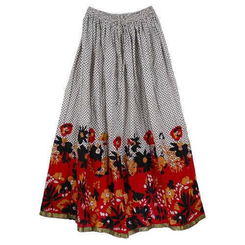Designer A Line Printed Skirts 