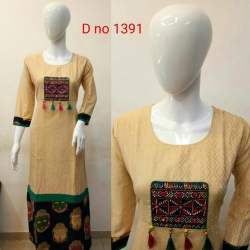 Designer cream color Kurtis