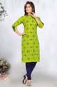 Ladies Green Printed Kurtis