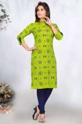 Ladies Green Printed Kurtis