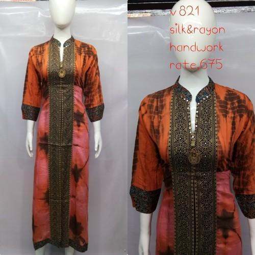 silk and rayon kurti