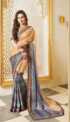 Print Saree With Border by Vishal Sarees