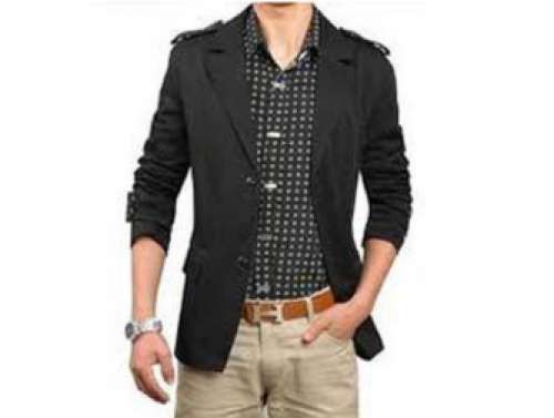 Men Black  Casual Blazer  by M S Creation