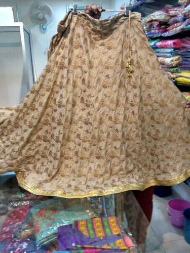 Golden Printed Flared Skirt