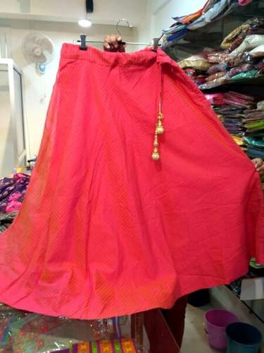 Plain Cotton Red Skirt