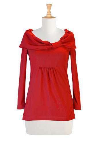 Red Fancy Off Shoulder Top