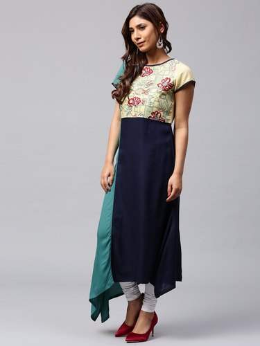 Rayon Embroidered Kurti by Jaipur Kurti