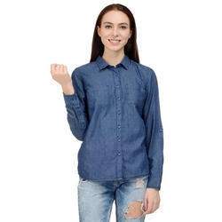 Ladies Denim Plain Shirts
