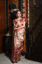 BROWN JAMDANI WEAVING TUSSAR SILK SAREE