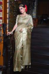 LIGHT GOLDEN JAMDANI WEAVING TUSSAR SILK SAREE