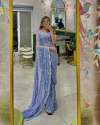 New Trending Lavender Colour Sequence Embroidery Work Saree