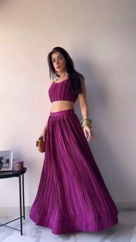 Trending Designer Georgette Crush Work Lehenga Choli by lovit fashion