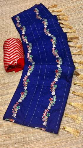 Trending New Blue Pure Dhola Silk Saree