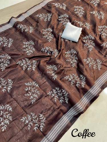 TRENDING NEW COFFE SILK SAREE WITH RAW SILK BLOUSE by lovit fashion