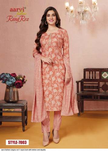 Aari Fashion Rangrez Vol 1 Royan Kurti With Bottom And Dupatta by Aarvi Fashion