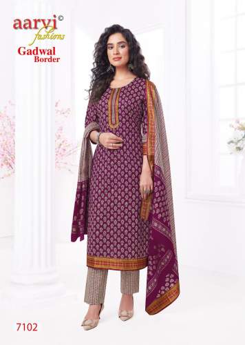 Aarvi Gadwal Border Vol 8 Readymade Cotton Suit Collection