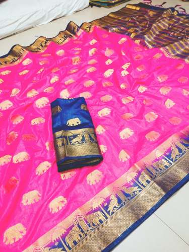 Balatani Hathi Print Silk Saree