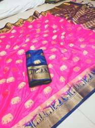 Balatani Hathi Print Silk Saree